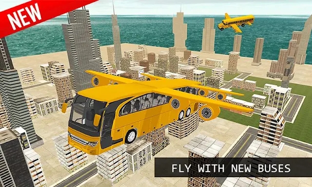 Flying School City Bus Sim 3D screenshots