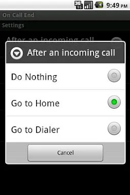 On Call End (not call log) screenshots