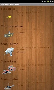 Brick space instructions screenshots