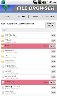 WiFi File Browser screenshots