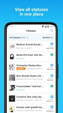 Package Tracker - pkge Mobile screenshots