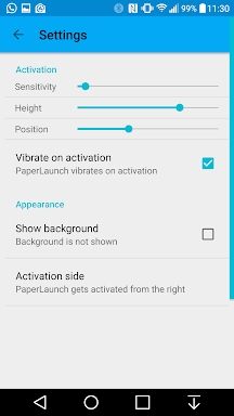 PaperLaunch: Side launcher screenshots