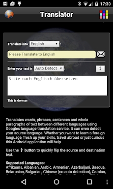 Translator screenshots