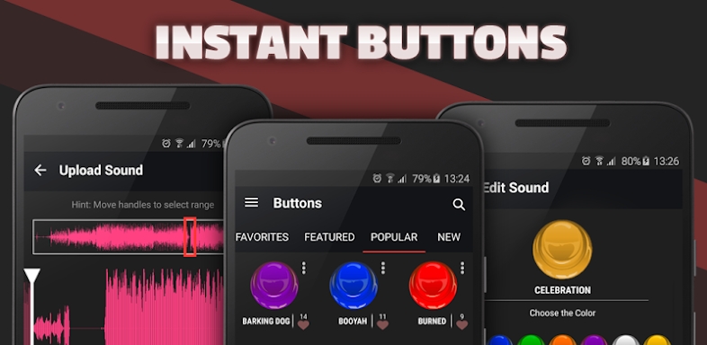 Instant Buttons Soundboard App screenshots