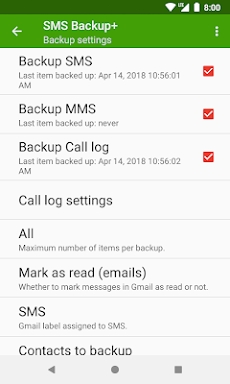SMS Backup+ screenshots
