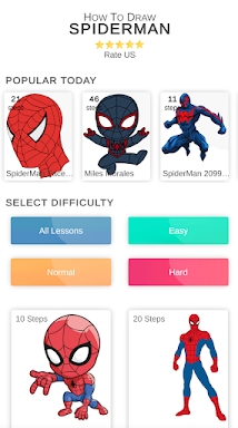 How to draw Spider Boy Easy screenshots