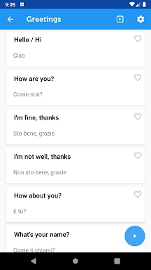 Learn Italian Phrasebook screenshots