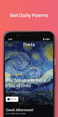 Poeta: Daily Poems and Audio Poetry screenshots