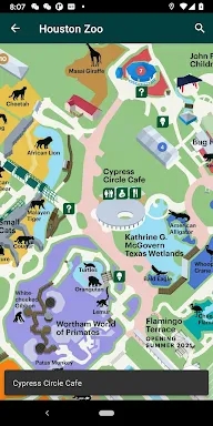 Houston Zoo SmartZooMap screenshots