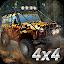 Offroad rally: driving 4x4 tru icon