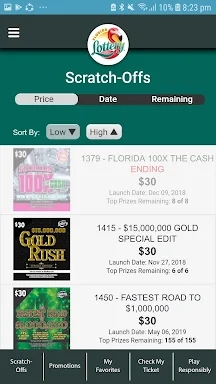 Florida Lottery screenshots