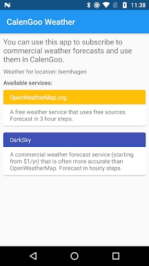 CalenGoo Weather Add-On screenshots