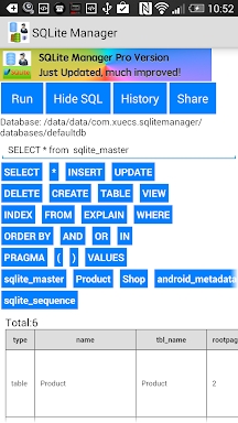 SQLite Manager screenshots
