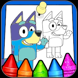 Glitter bluey Coloring Pages!