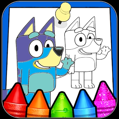 Glitter bluey Coloring Pages! screenshots