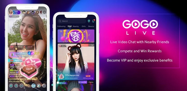 GOGO LIVE Streaming Video Chat screenshots