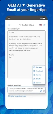 Email Blue Mail - Calendar screenshots