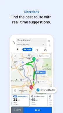NAVER Map, Navigation screenshots