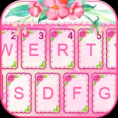 Pinkflowers Keyboard Theme screenshots