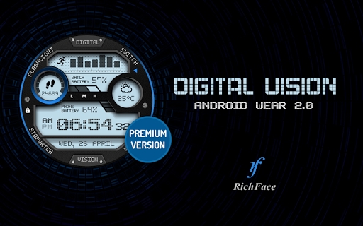 Digital Vision Watch Face screenshots