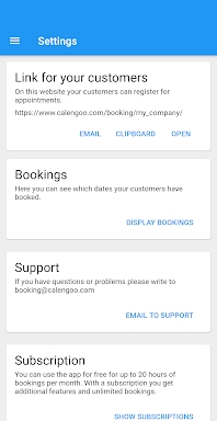 Booking System screenshots